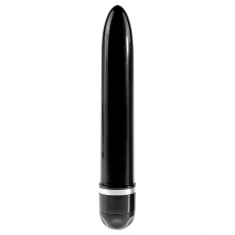 Чёрный вибратор-реалистик 8" Vibrating Stiffy - 24,8 см.