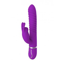 Фиолетовый вибратор-кролик MAGIC BUNNY с ушкакми - 22 см.