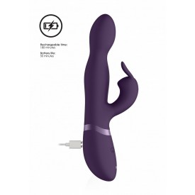 Фиолетовый вибромассажер-кролик Niva - 21,5 см.